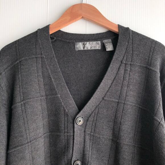 Oscar De La Renta cotton blend cardigan grey size large men’s button front - Picture 5 of 6